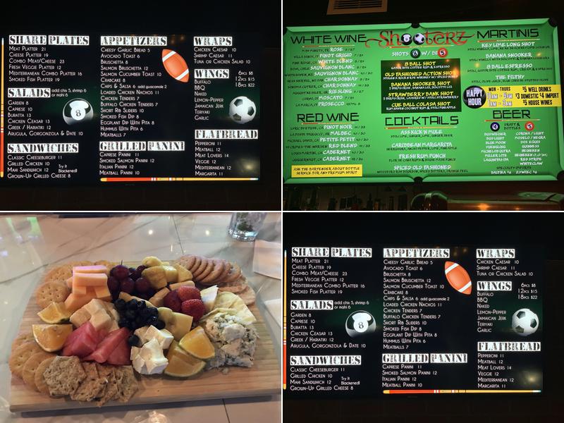 Shooterz Lounge and Sport's Bar Menu