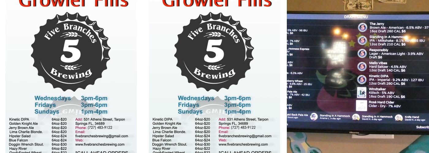 5 Branches Brewing Menu