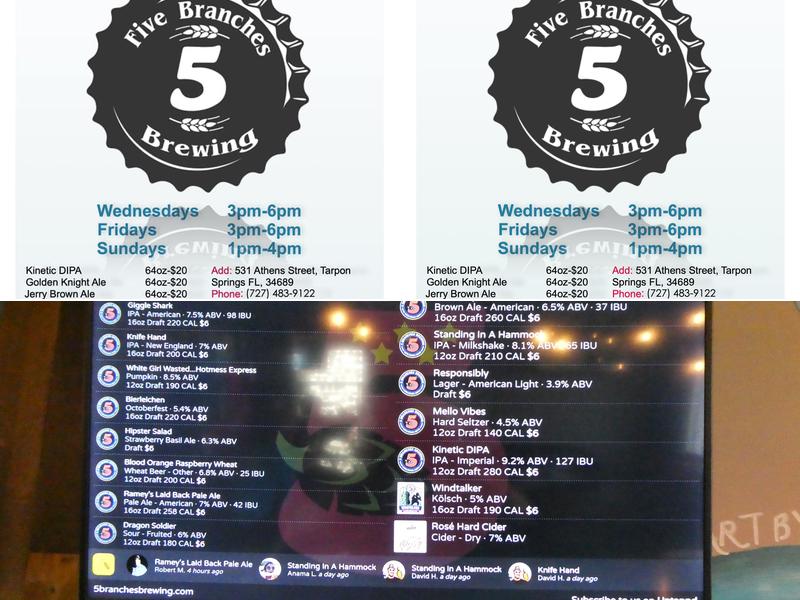 5 Branches Brewing Menu