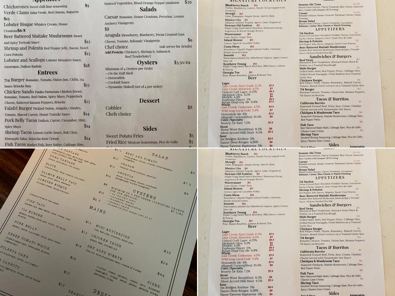 714 Menu