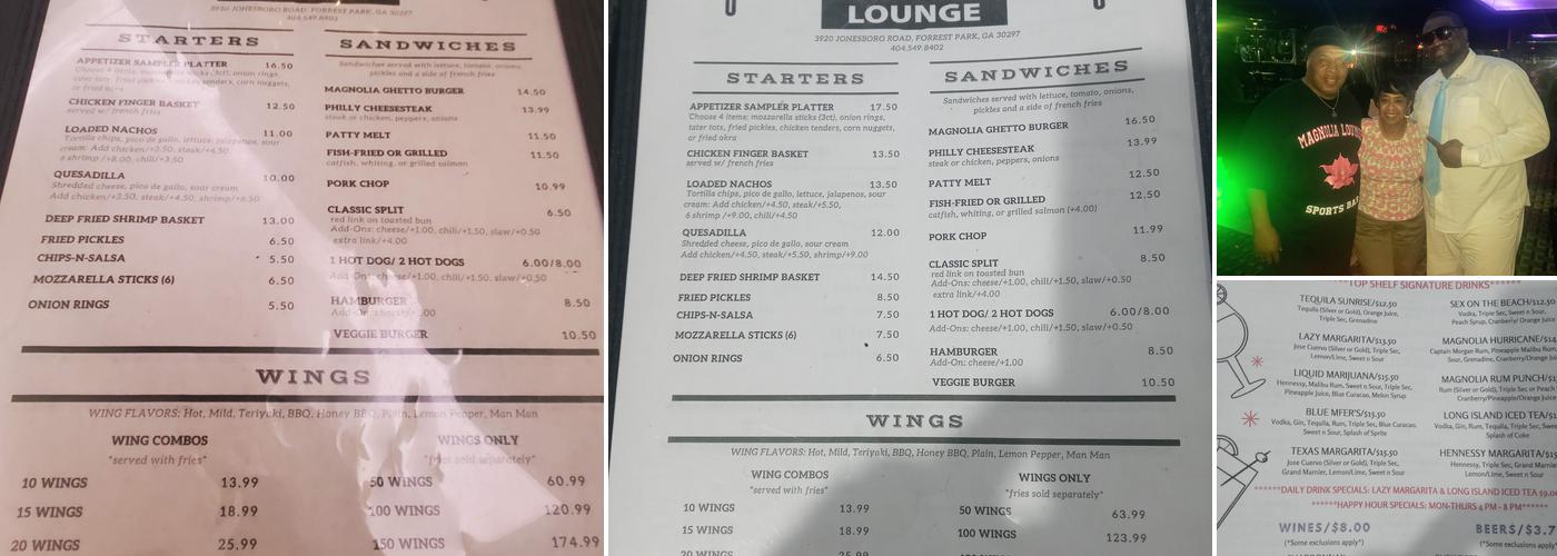 Magnolia Lounge Menu