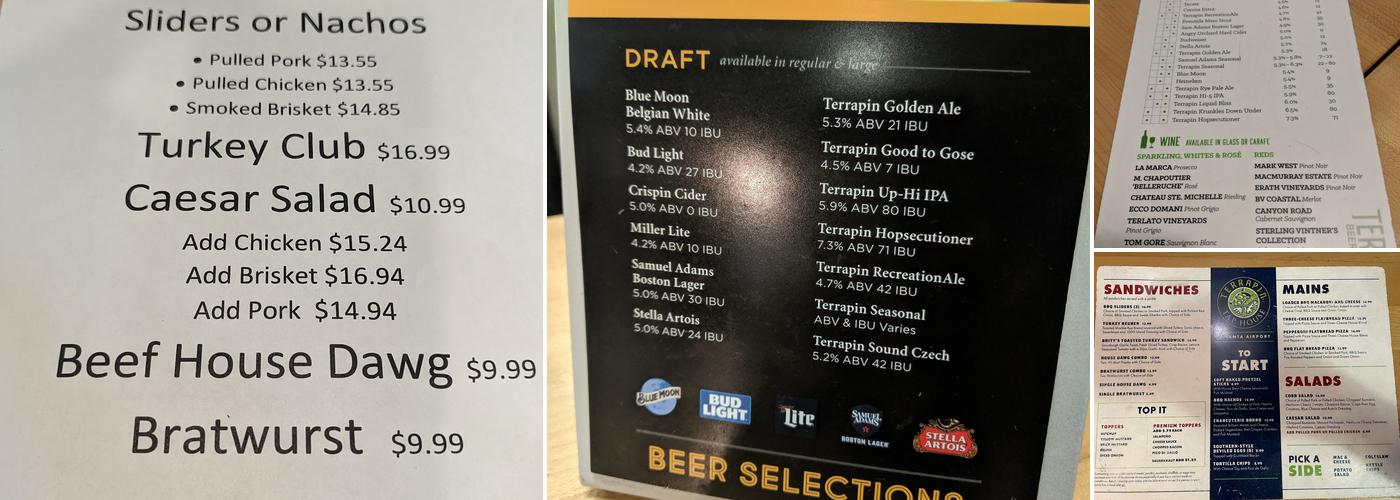 Terrapin Taphouse Menu