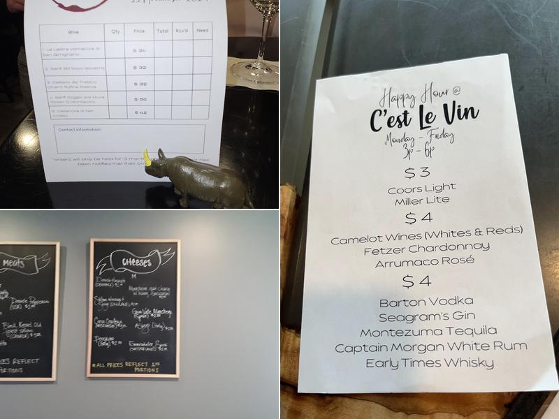 C'est Le Vin Menu