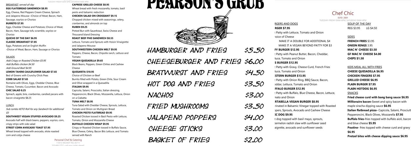 Monkey Bar Menu