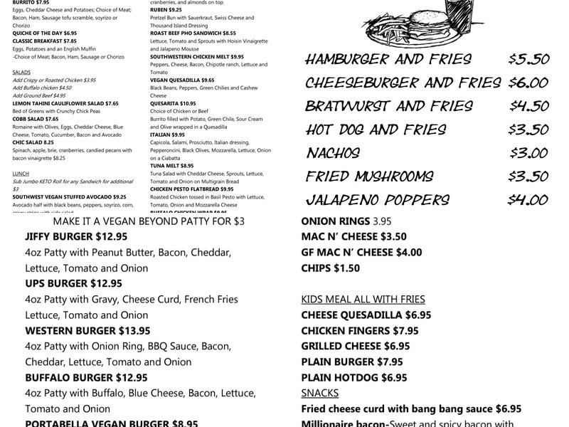 Monkey Bar Menu