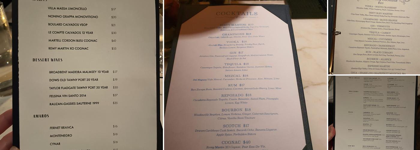 Olivetta Menu