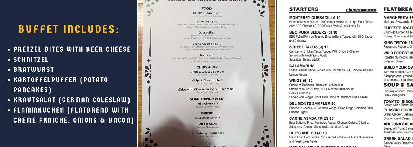 Trident Room Menu