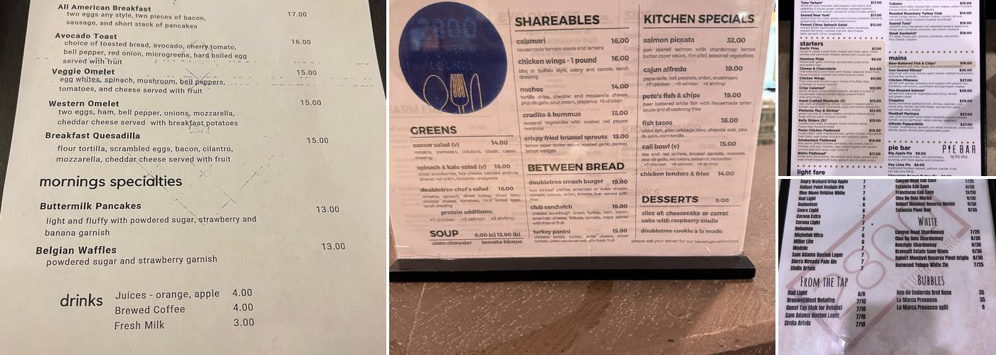 2800 Kitchen & Lounge Menu