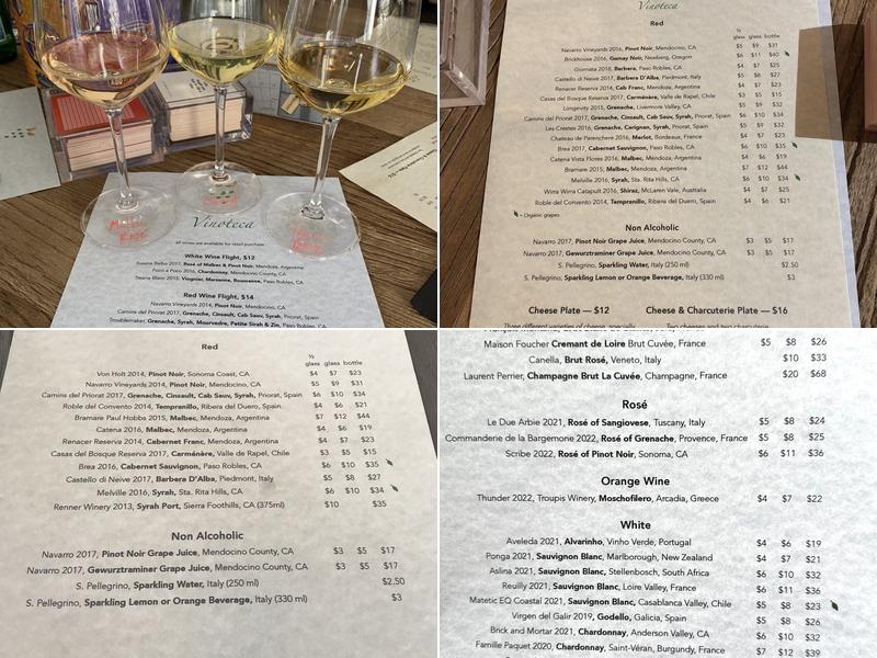 Vinoteca Menu
