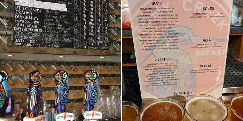 Stony Creek Brewery Menu