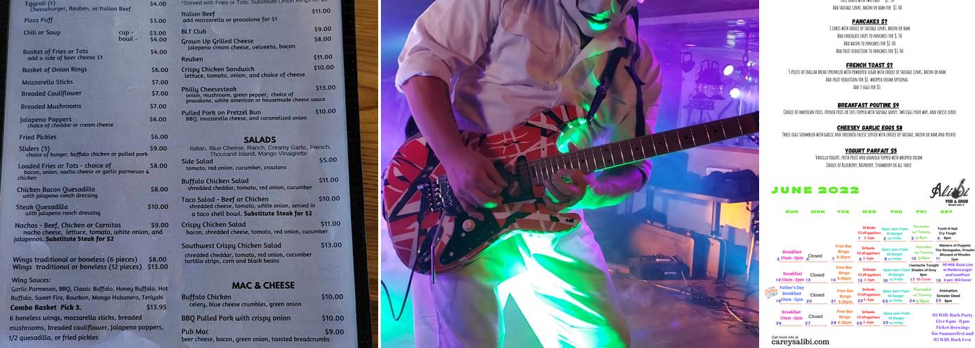 Alibi Pub & Grub Menu