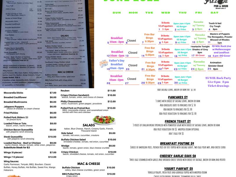 Alibi Pub & Grub Menu