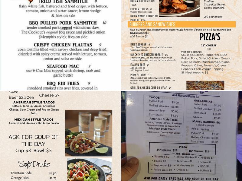 The Brick Tavern Menu