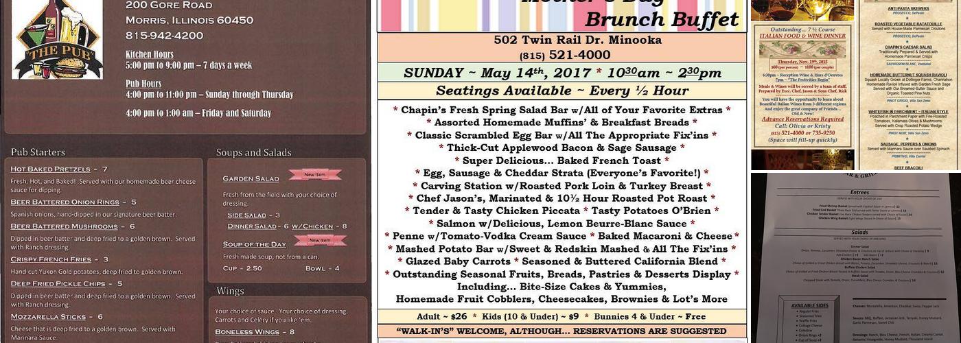 The Pub Menu