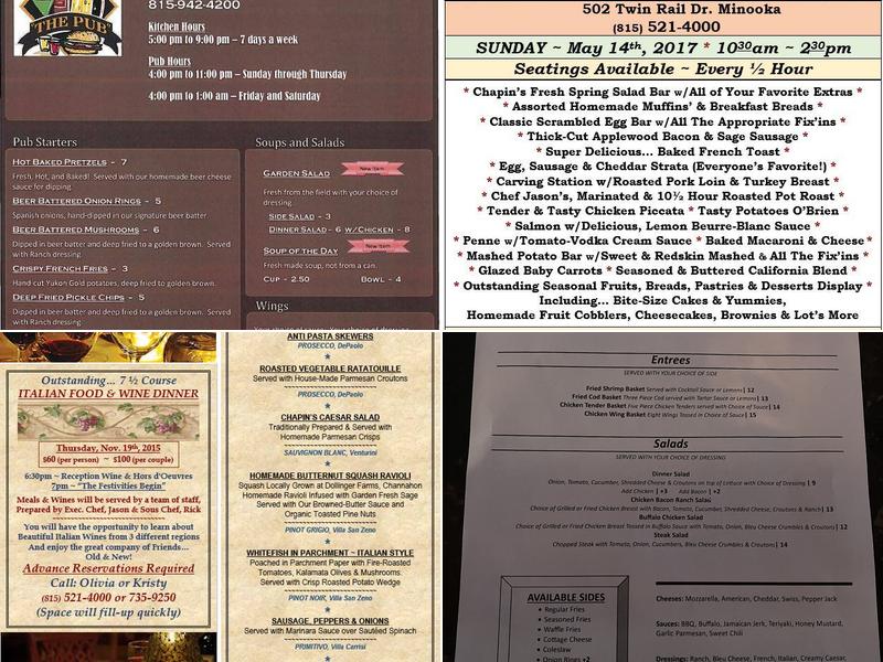 The Pub Menu