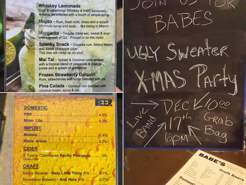 Babe's On Milwaukee Menu