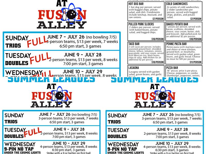 Fusion Alley Menu