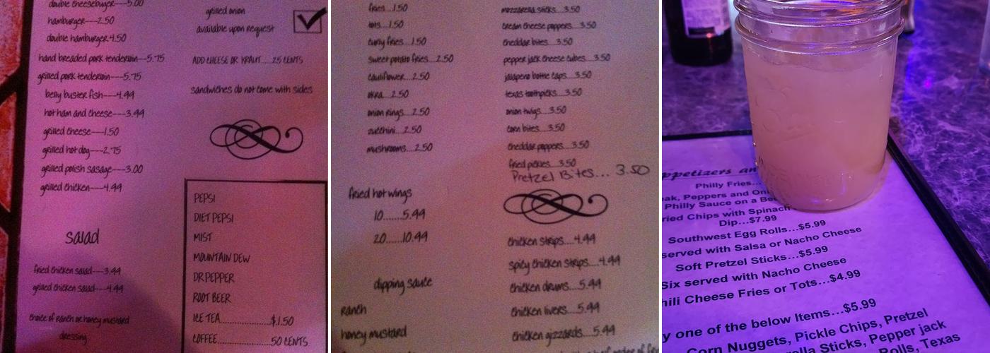 Pool Hall Menu