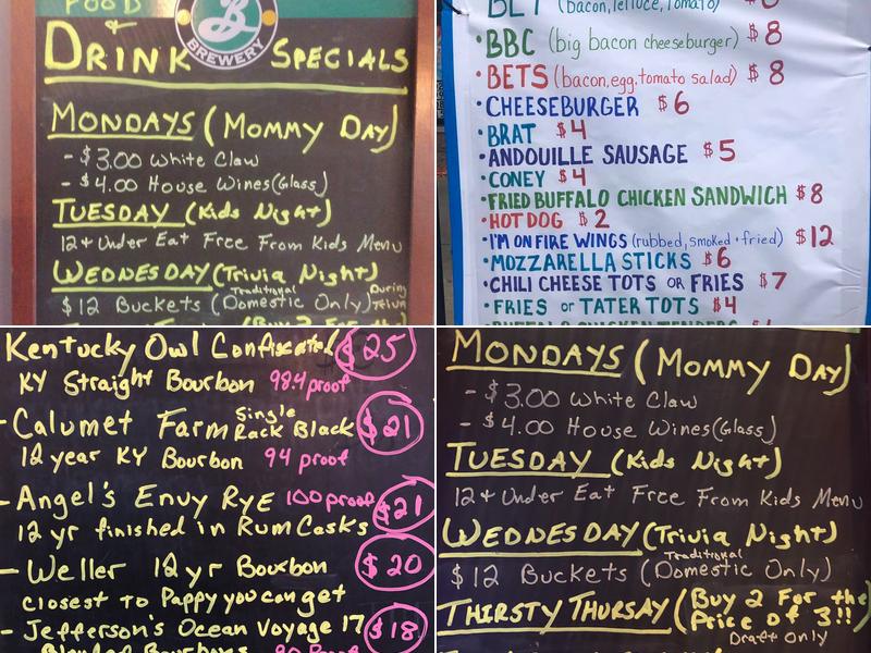The Town's End Menu