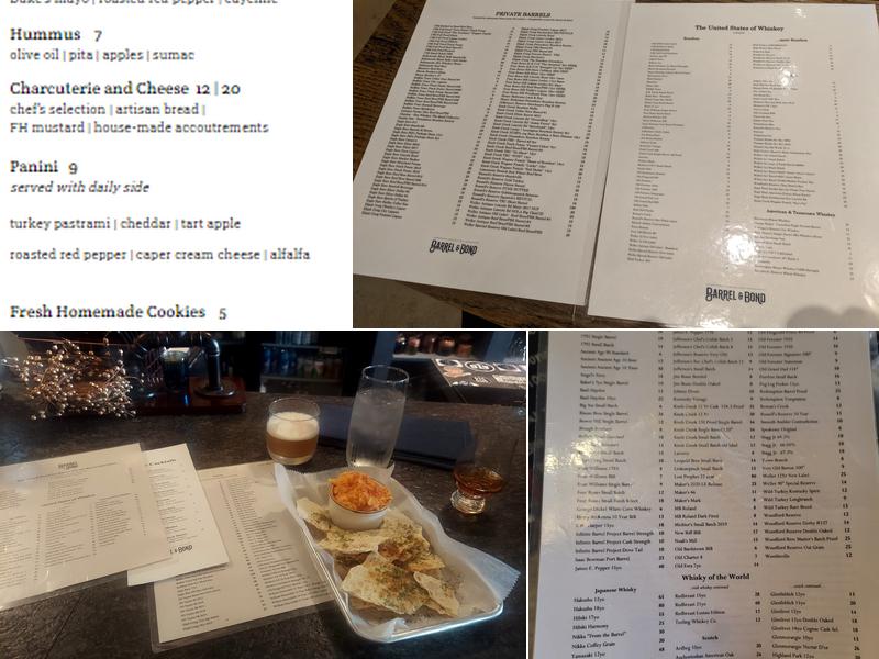 Barrel & Bond Menu