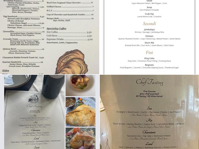 Apt Cape Cod Menu