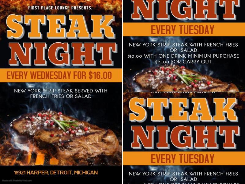 First Place Lounge Menu