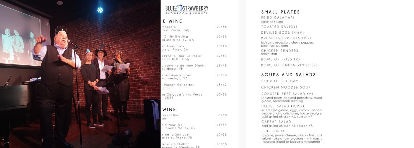 Blue Strawberry Menu