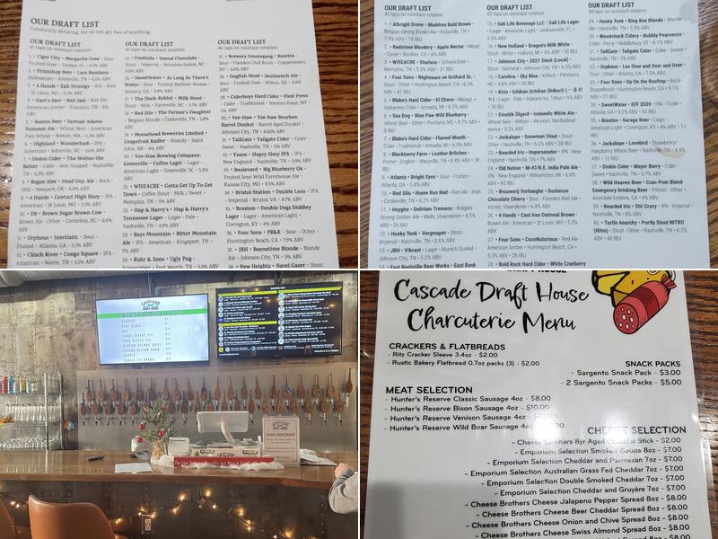 Cascade Draft House Menu
