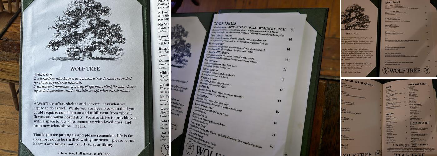Wolf Tree Menu
