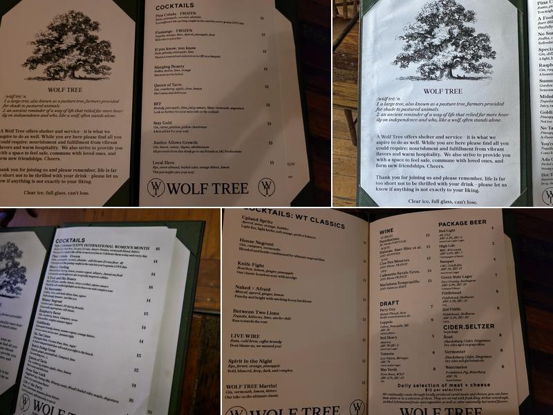 Wolf Tree Menu