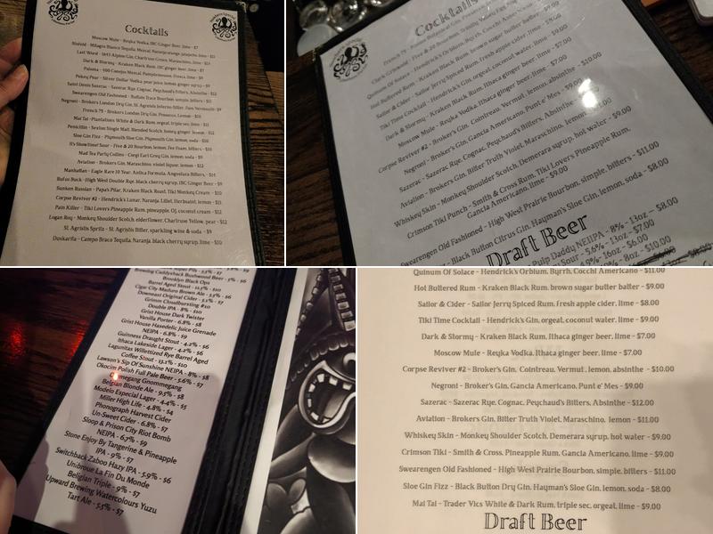 Nowhere Special Libations Parlor Menu