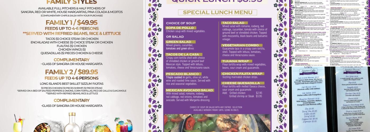 Margaritas Cafe Menu