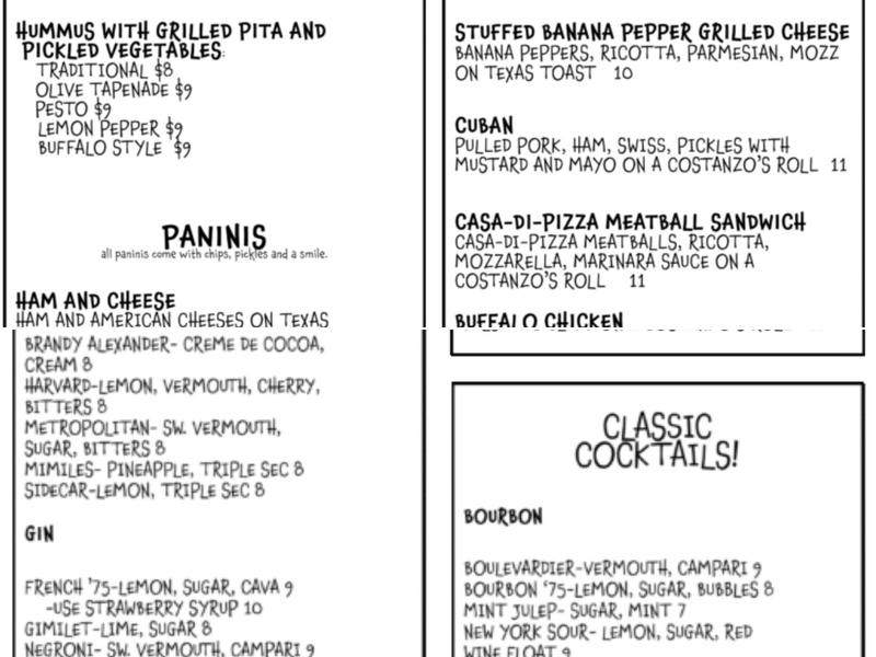 Free Street Tavern Menu