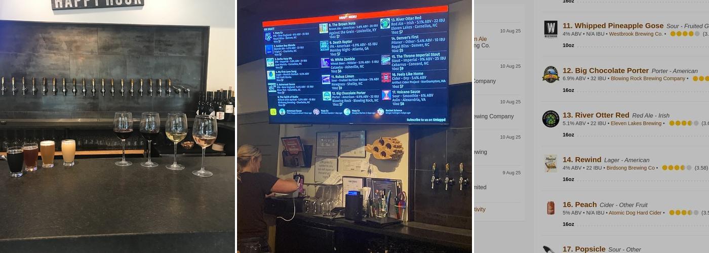 Hop & Vine Davidson Menu