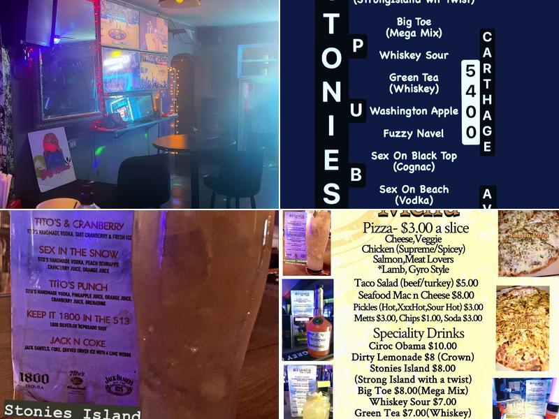 Stonies Pub and Grill Menu