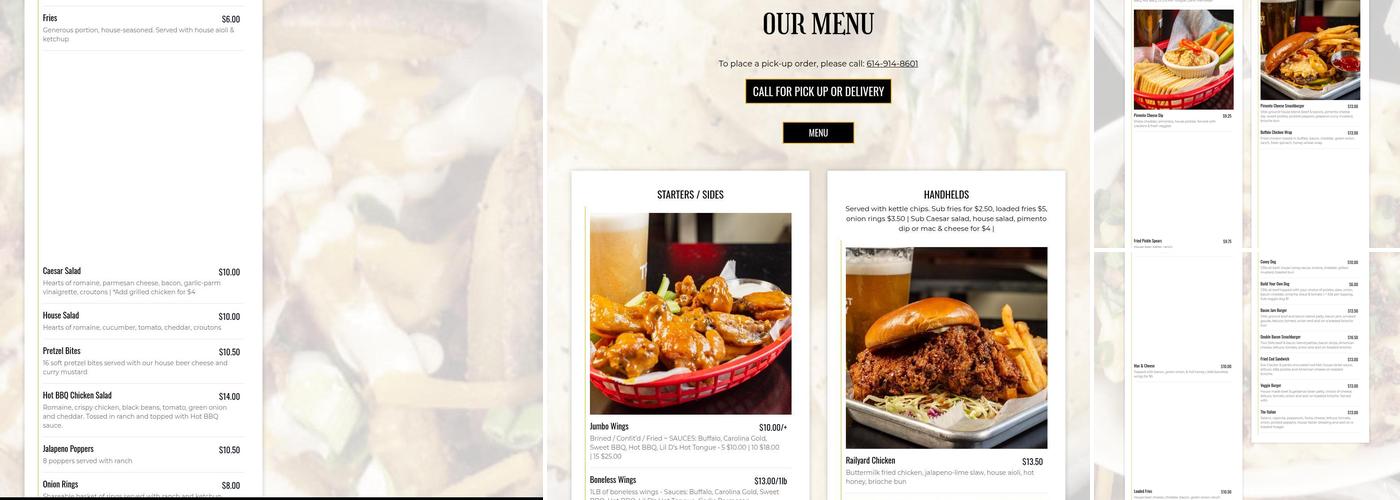 Eight and Sand Tavern & Refuge Menu