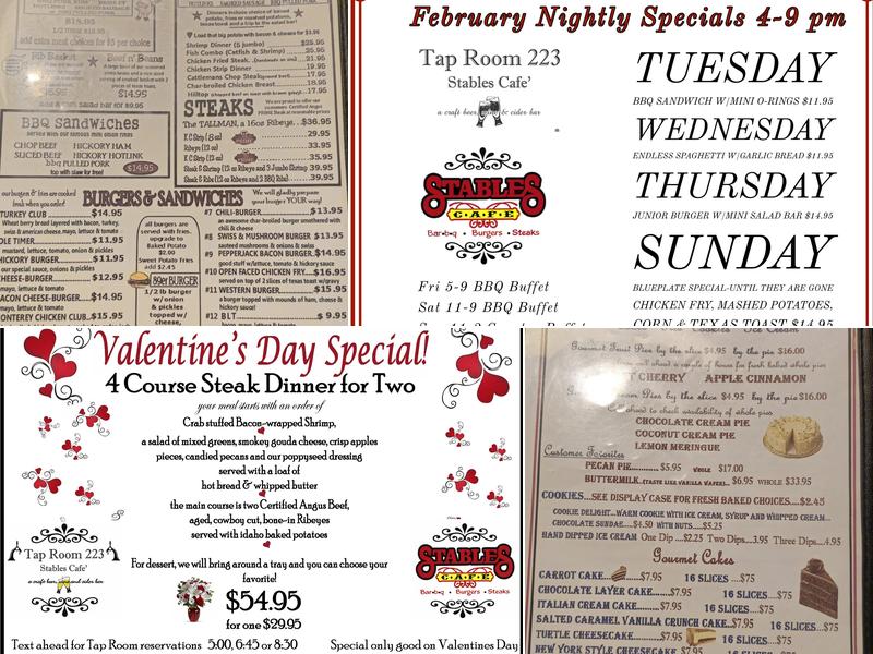 The Tap Room 223 Menu