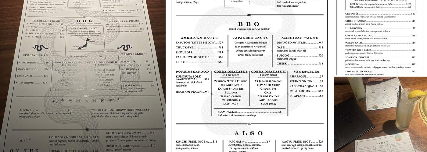 COBRA Menu