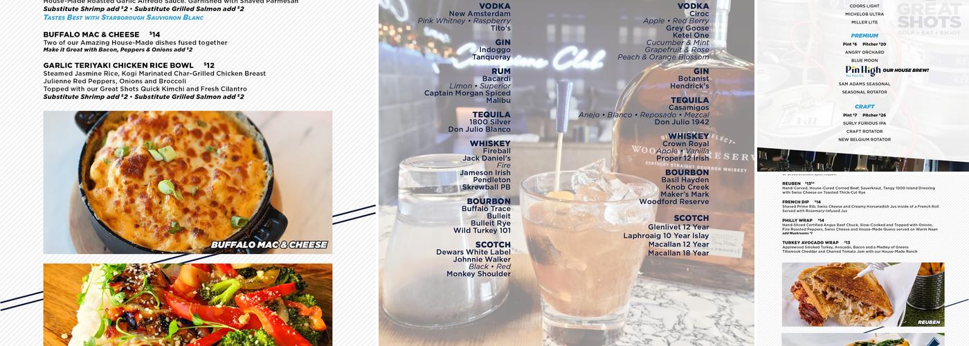 Great Shots Menu