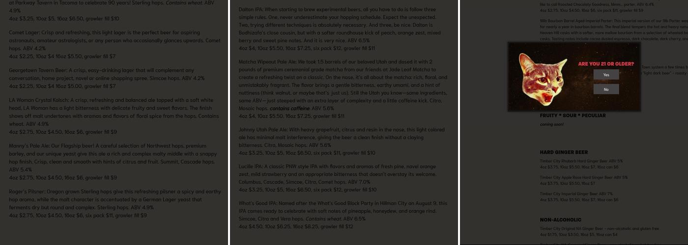 Georgetown Brewing Co Menu