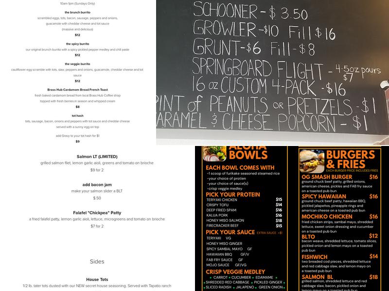 Steam Donkey Brewing Company Menu