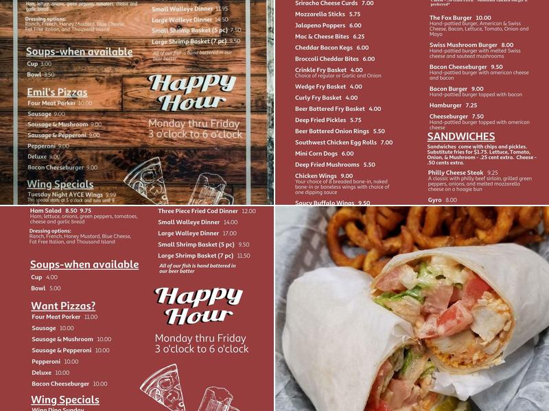 The Fox Bar & Grille Menu