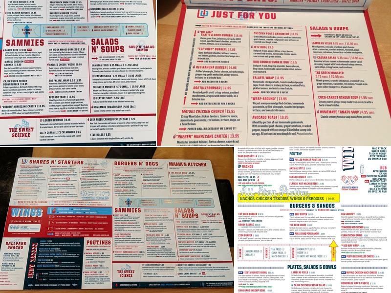 Underdogs Menu