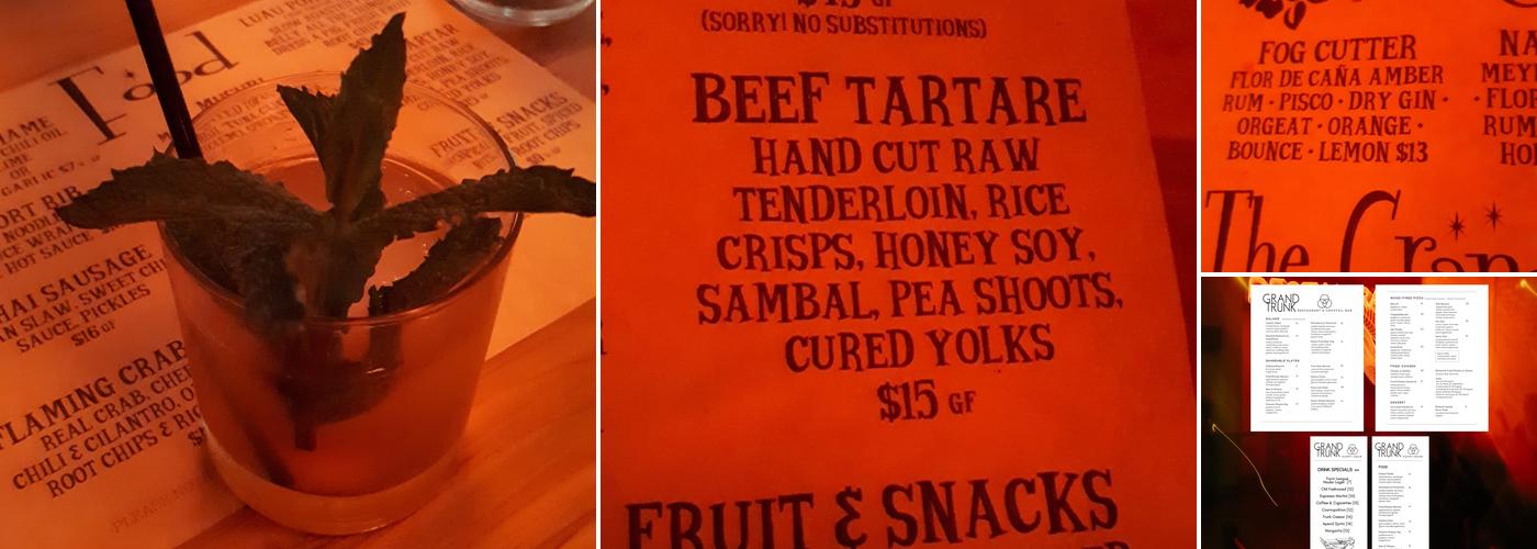 The Grand Surf Lounge Menu