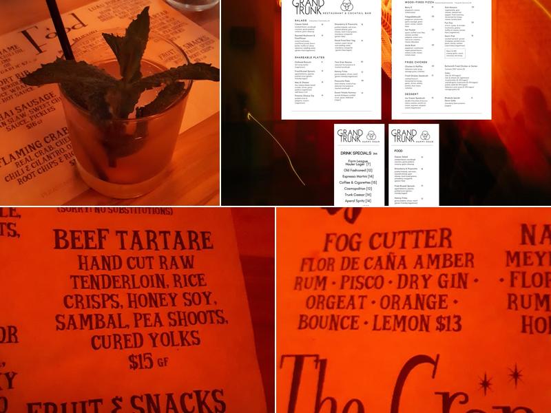 The Grand Surf Lounge Menu