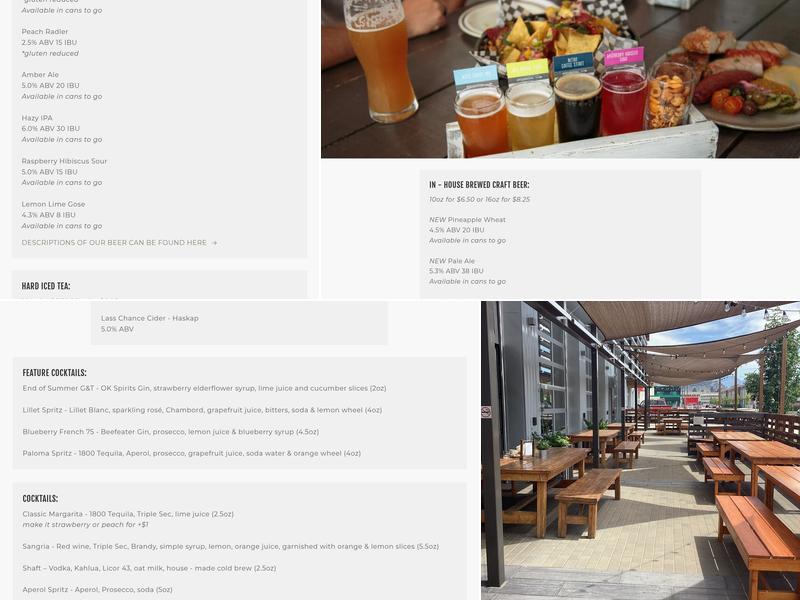 Rustic Reel Brewing Company Menu