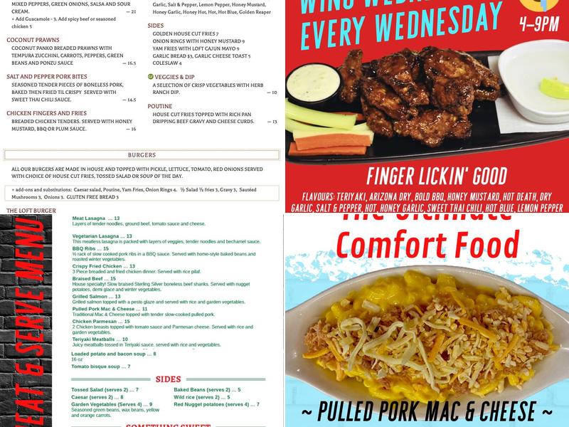 The Loft Pub Menu