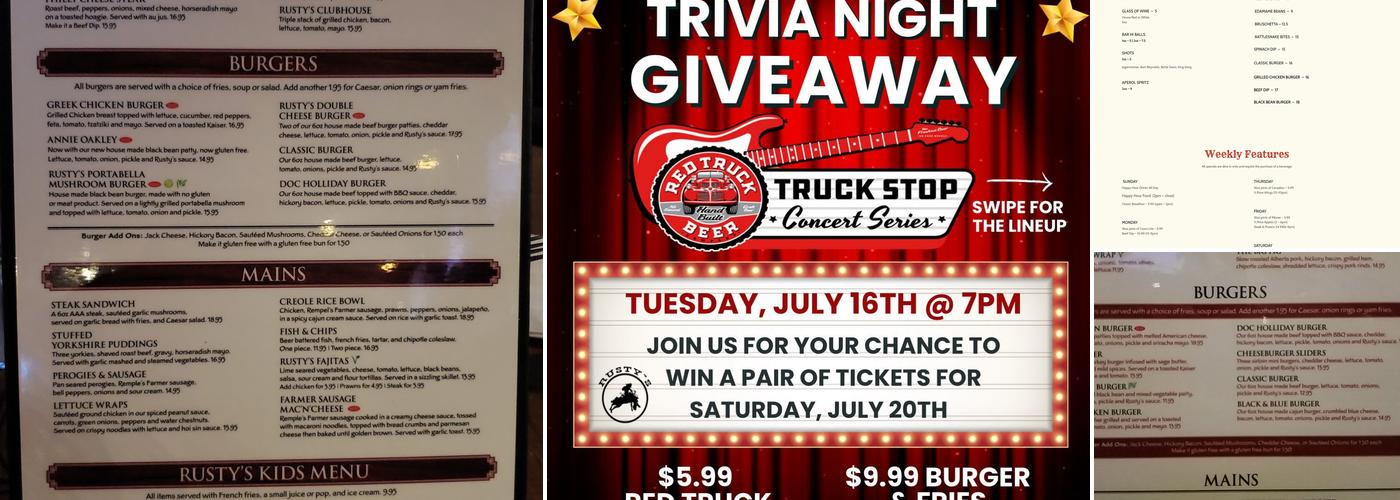 Rusty's Neighbourhood Pub Menu