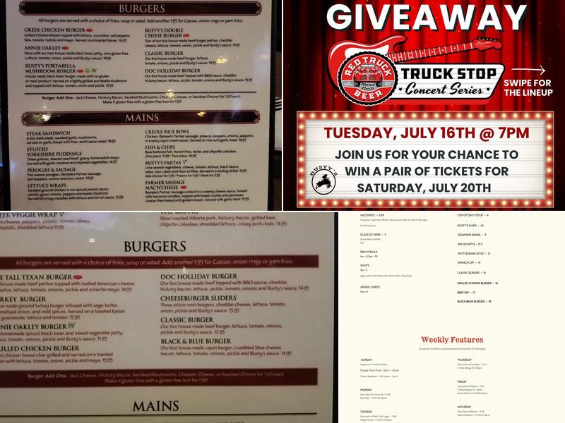 Rusty's Neighbourhood Pub Menu