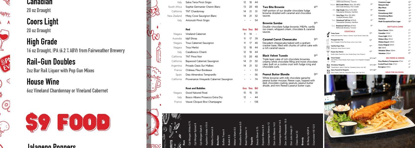 Clarkson Pump & Patio Menu
